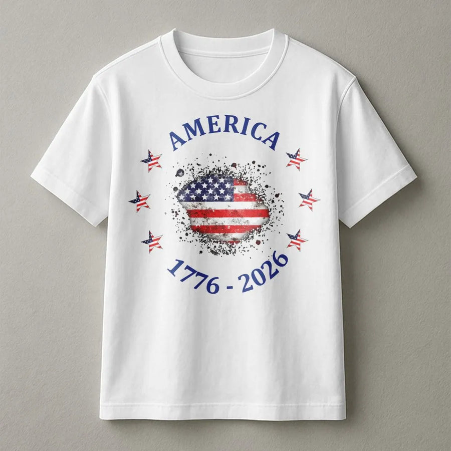 America 250th Anniversary T-Shirt | Distressed USA Flag 1776-2026 Design | Premium Comfort Colors Cotton | Patriotic 4th of July Gift for Men & Women
