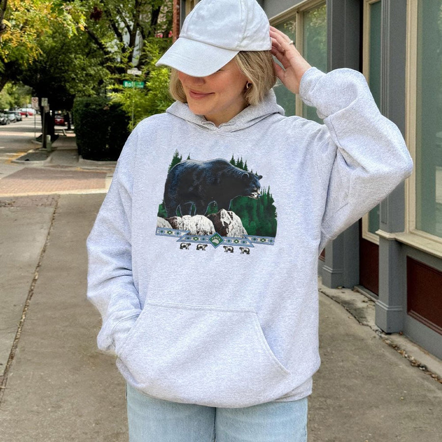 Black Bear Nature Hoodie | Wildlife Forest Graphic Art | Premium Cotton Blend | Gift for Outdoor Lovers and Wilderness Enthusiasts