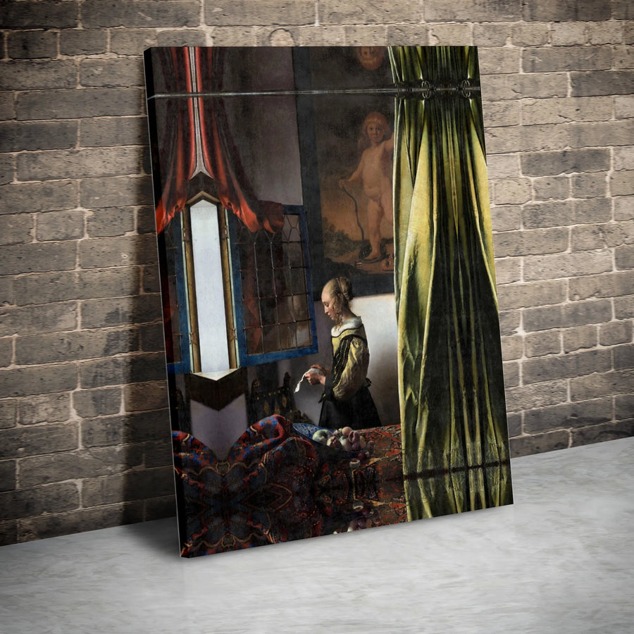 Vermeer Girl Reading a Letter Canvas Print | Dutch Golden Age Art Reproduction | Premium Framed Canvas | Collector's Gift for Art Lover