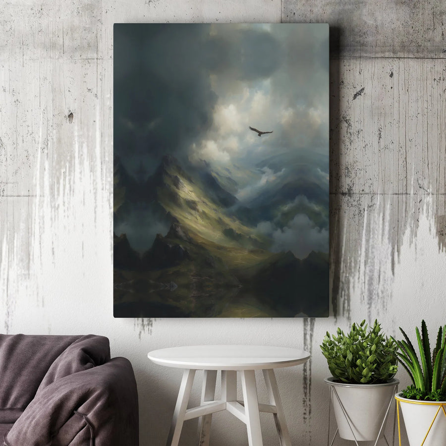 Eagle Mountain Wall Art | Moody Landscape Canvas Print | Premium 1.25 Inch Gallery Wrap | Nature Enthusiast Office Decor Gift
