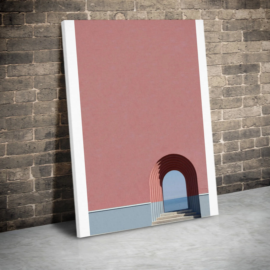 Minimalist Architectural Canvas Print | Archway to Ocean Scenery | Premium Gallery Wrapped Canvas | Modern Home & Office Decor