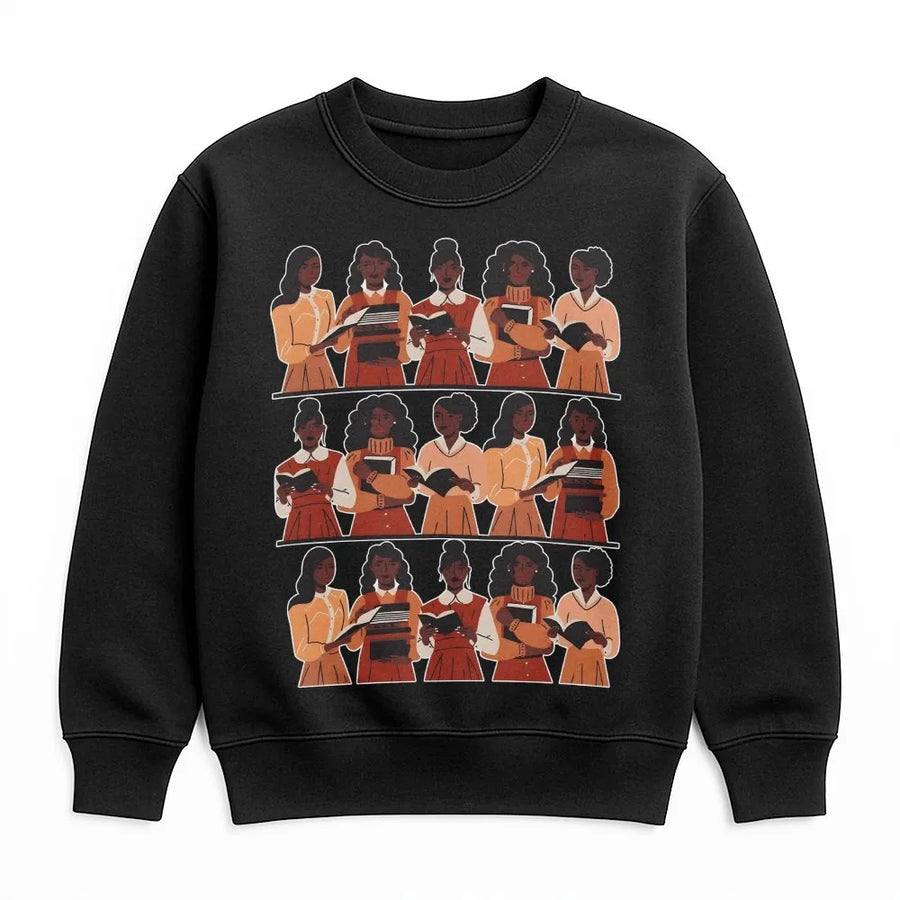 Black Women Reading Books Sweatshirt | Melanin Magic Graphic Crewneck | Afrocentric Aesthetic Apparel | Meaningful Gift For Book Lovers