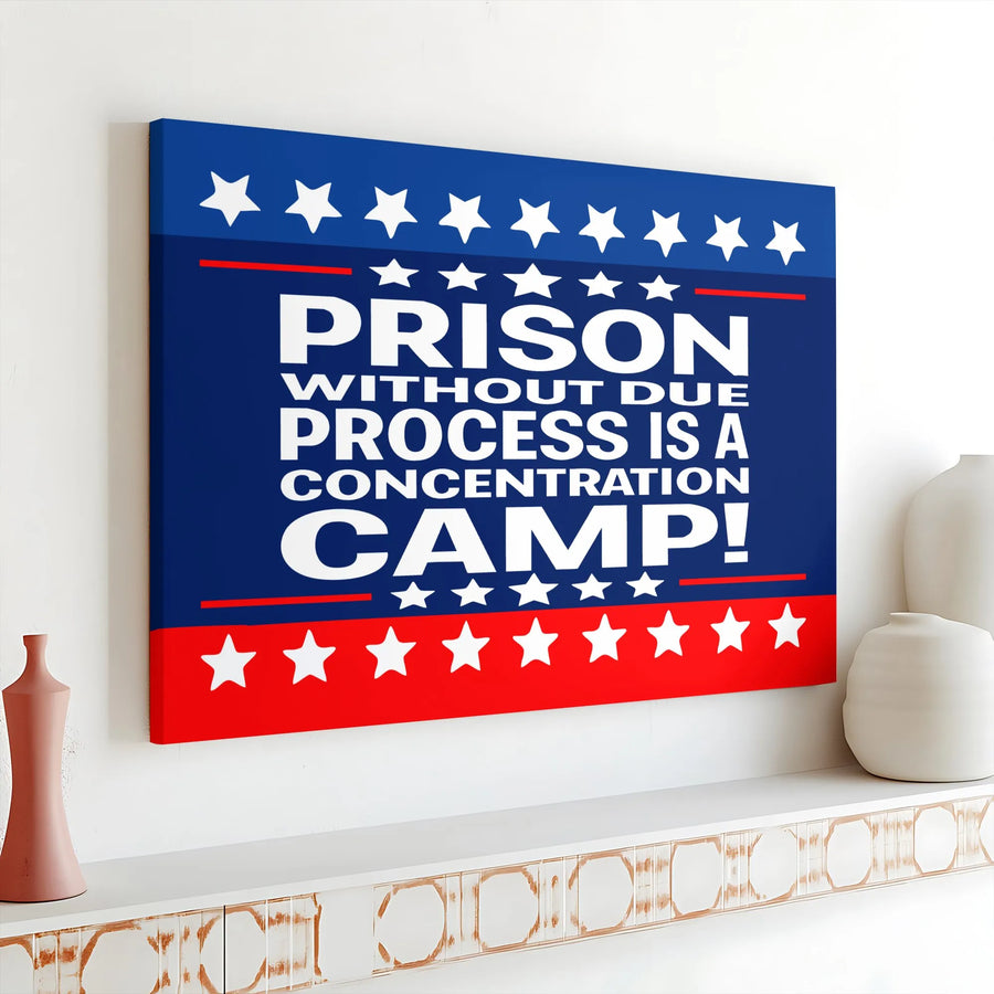 Due Process Protest Canvas | Political Statement Quote Art | Premium Gallery Wrapped Print | Civil Liberties Activist Gift Home Decor