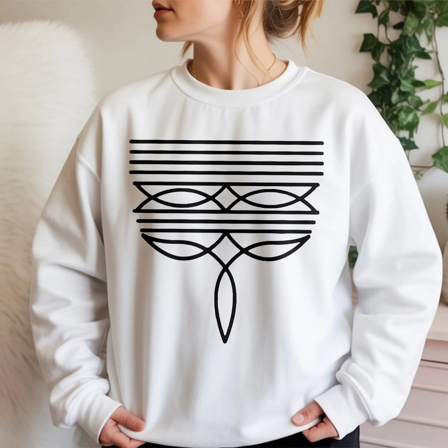 Western Boot Stitch Sweatshirt | Geometric Cowboy Boot Toe Detail | Premium Cotton Blend | Gift for Western Fashion Enthusiasts