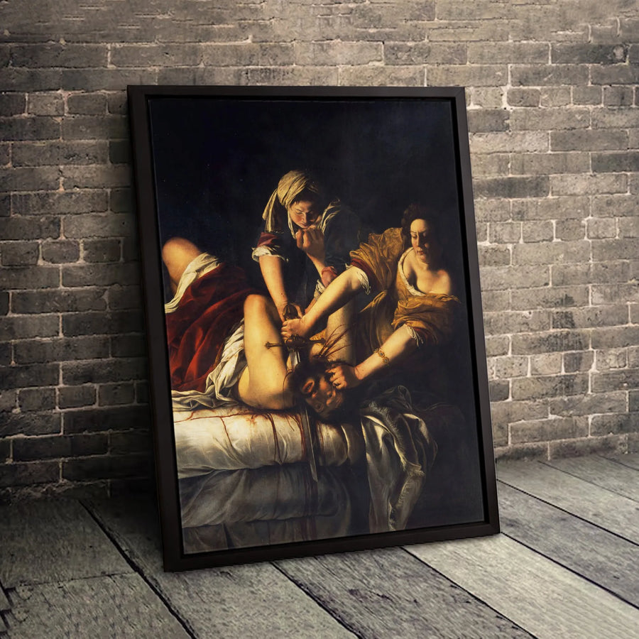 Judith Slaying Holofernes Canvas | Artemisia Gentileschi Baroque Wall Art | Premium Gallery Wrapped Print | Classic Renaissance Decor