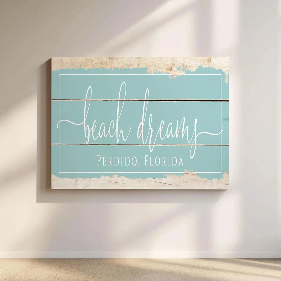 Beach Dreams Perdido Florida Canvas | Coastal Wall Art Decor | Premium Gallery Wrap Stretched Print | Gift For Beach Lovers And Home Stylists