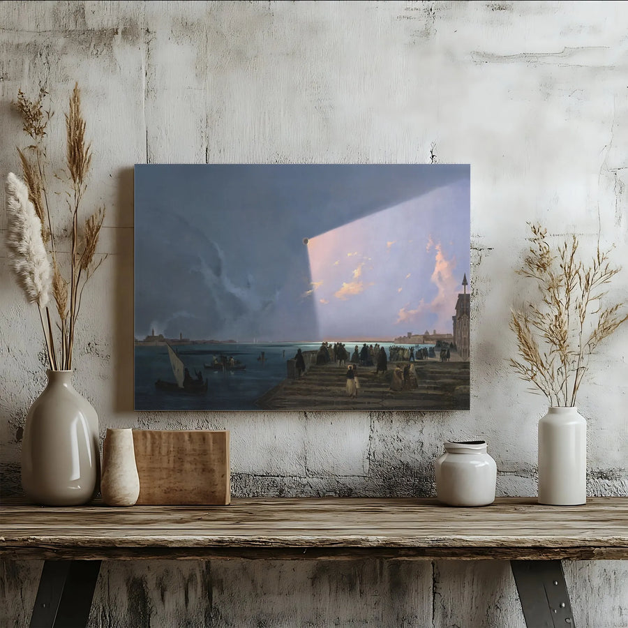 Total Eclipse Over Venice Canvas | Ippolito Caffi Fine Art Print | 1.25 Inch Gallery Wrap | Museum Quality Wall Decor for Home or Office