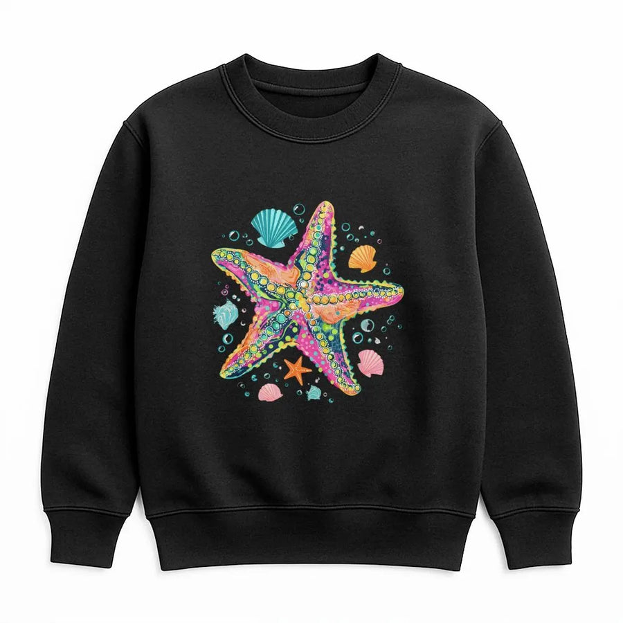 Starfish Sweatshirt | Colorful Coastal Preppy Graphic | Soft Cotton-Poly Blend | Summer Vacation Gift for Beach Lover