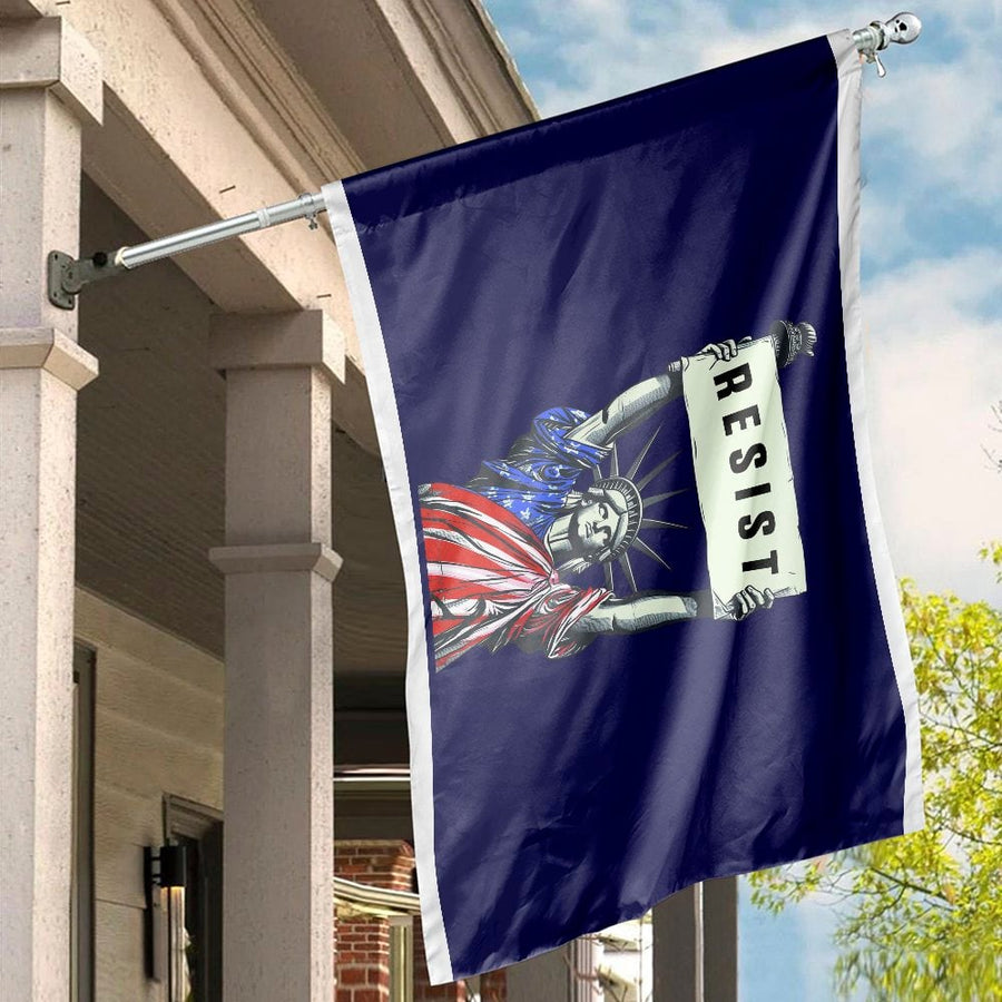 Statue Of Liberty Resist Flag | Patriotic Protest Banner | Weather-Resistant Premium Polyester | Durable Yard Decor Gift