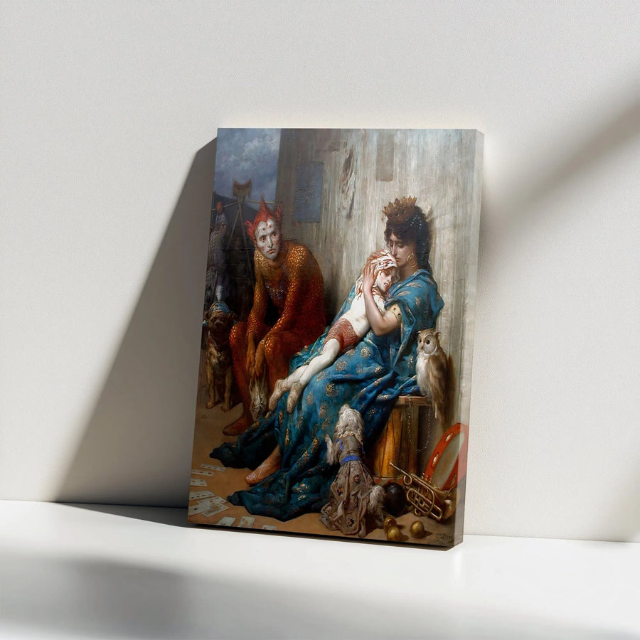 Gustave Doré The Tumblers Canvas Wall Art | Les Saltimbanques Fine Art Print | Premium Gallery Wrapped Decor | Classic Masterpiece for Home Office