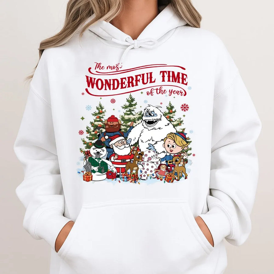 Retro Christmas Character Hoodie | Classic Holiday Cartoon Graphic | Premium Cotton Blend | Unisex Festive Gift for Christmas Lovers