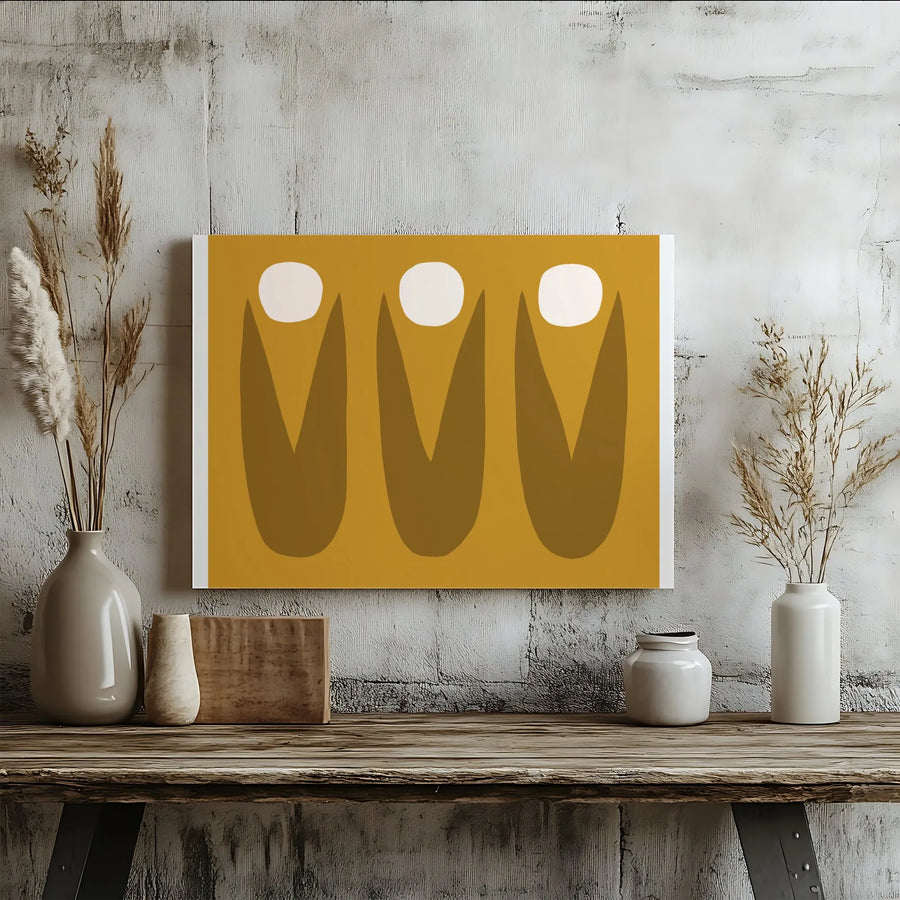 Mid-Century Modern Canvas Art | Scandinavian Style Abstract Tulip Print | Premium Fade-Resistant Canvas | Living Room Wall Decor Gift