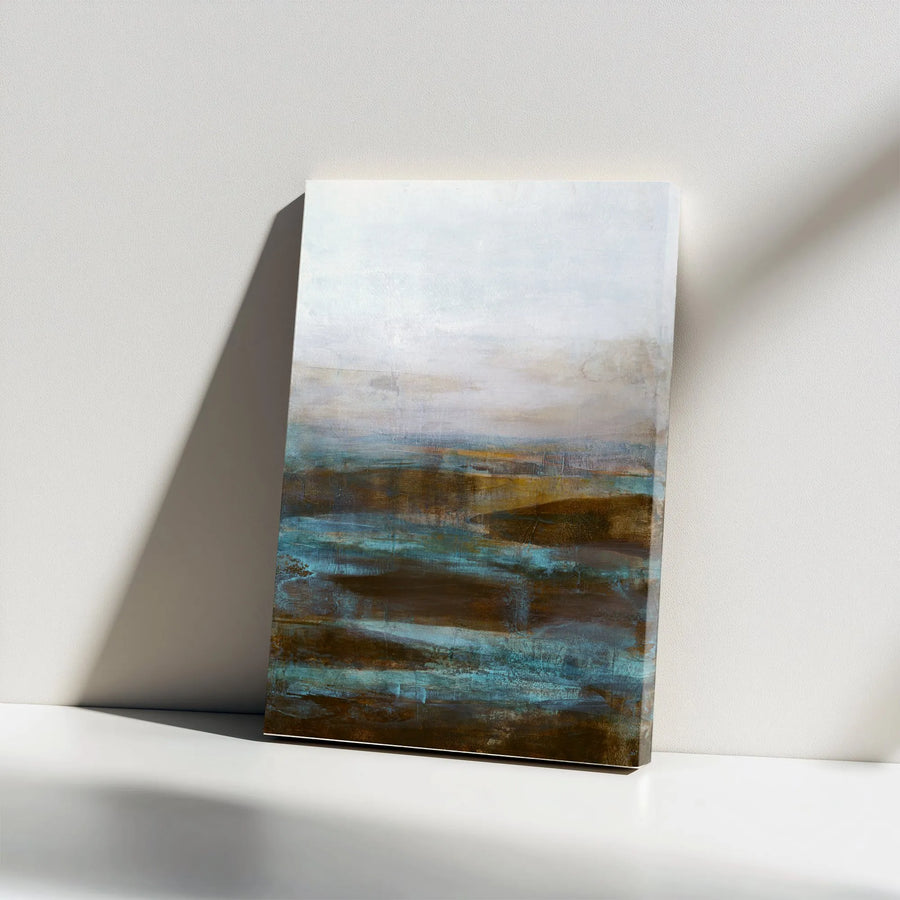 Abstract Landscape Canvas Wall Art | Minimalist Earth Tone Painting Print | Premium Gallery Wrap Canvas | Modern Home Decor Gift for Living Room