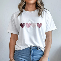 Watercolor Heart T-Shirt | Minimalist Valentine Aesthetic Design | Soft Premium Cotton Tee | Romantic Gift For Her Women Teens