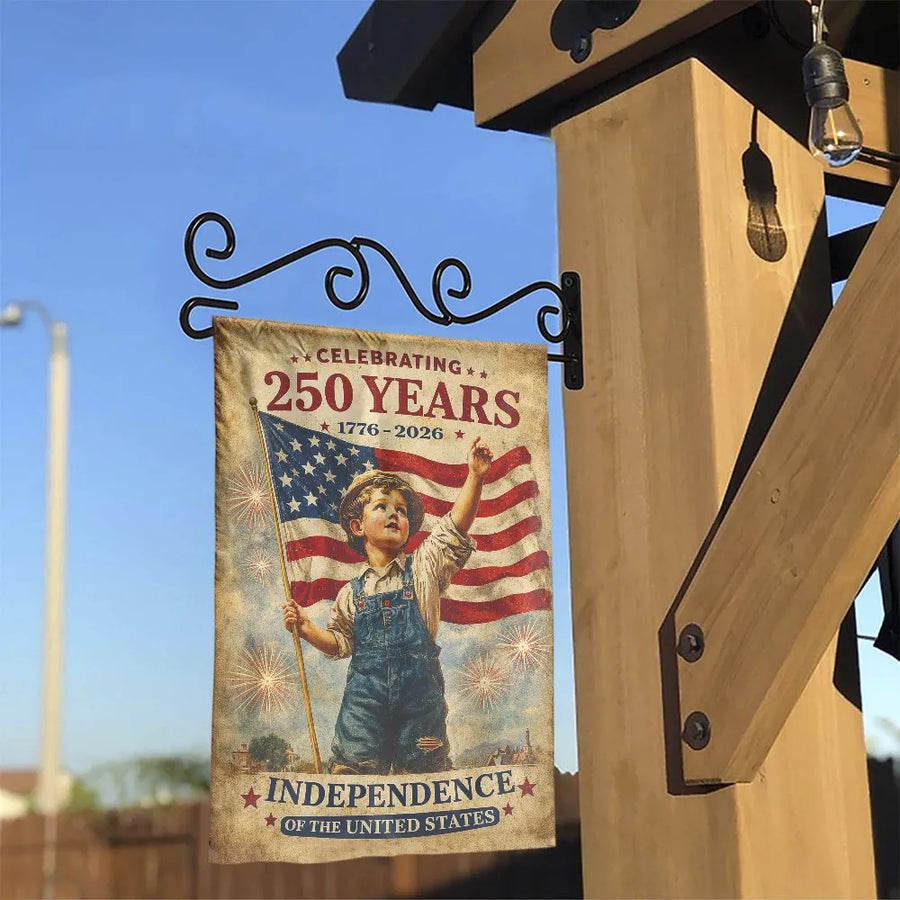 USA 250th Anniversary Garden Flag | Vintage 1776-2026 Independence Day Design | Double-Sided Premium Weatherproof Polyester | Commemorative Patriotic Outdoor Decor Gift