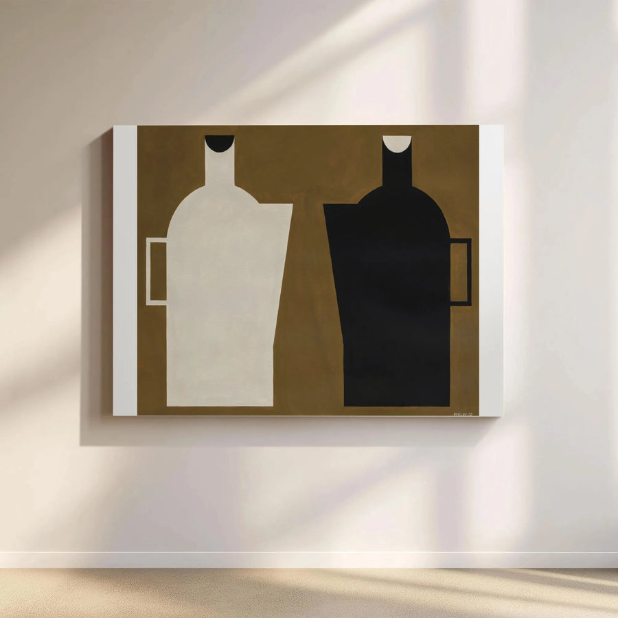 Modern Abstract Canvas Art | Minimalist Geometric Pitcher Print | Premium Gallery Wrap Canvas | Contemporary Home & Office Decor