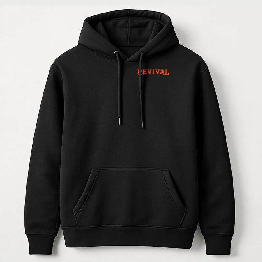Revival Hoodie | Minimalist Left Chest Graphic Tee | Premium 100% Cotton | Unisex Christian Faith Apparel Gift