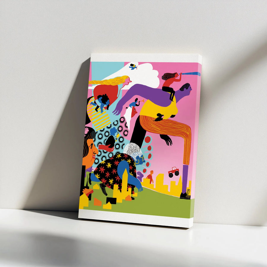 Female Empowerment Canvas Art | Vibrant Pop Art Illustration | Premium Gallery Wrapped Canvas | Gift for Feminist, Modern Home Decor