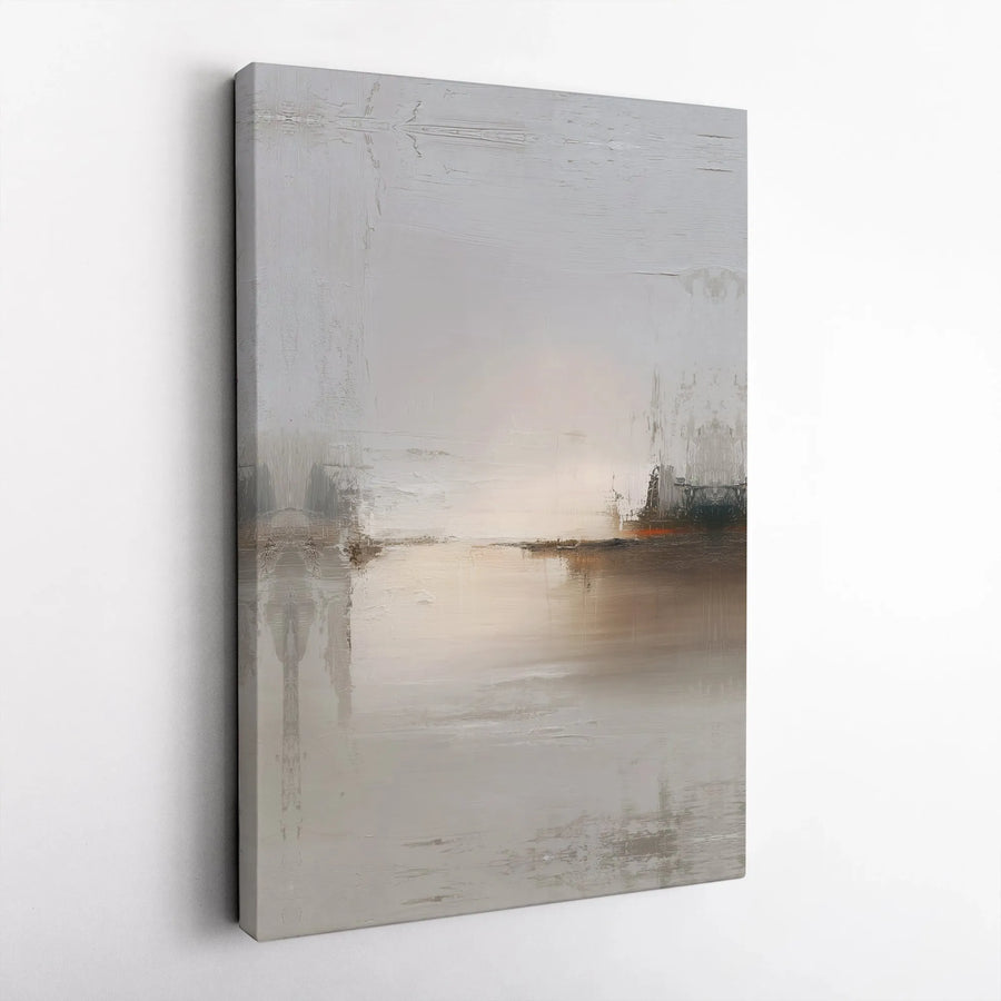Abstract Landscape Canvas Wall Art | Neutral Minimalist Scenery Print | Premium Gallery Wrap 1.25 Inch Frame | Modern Home & Office Decor Gift
