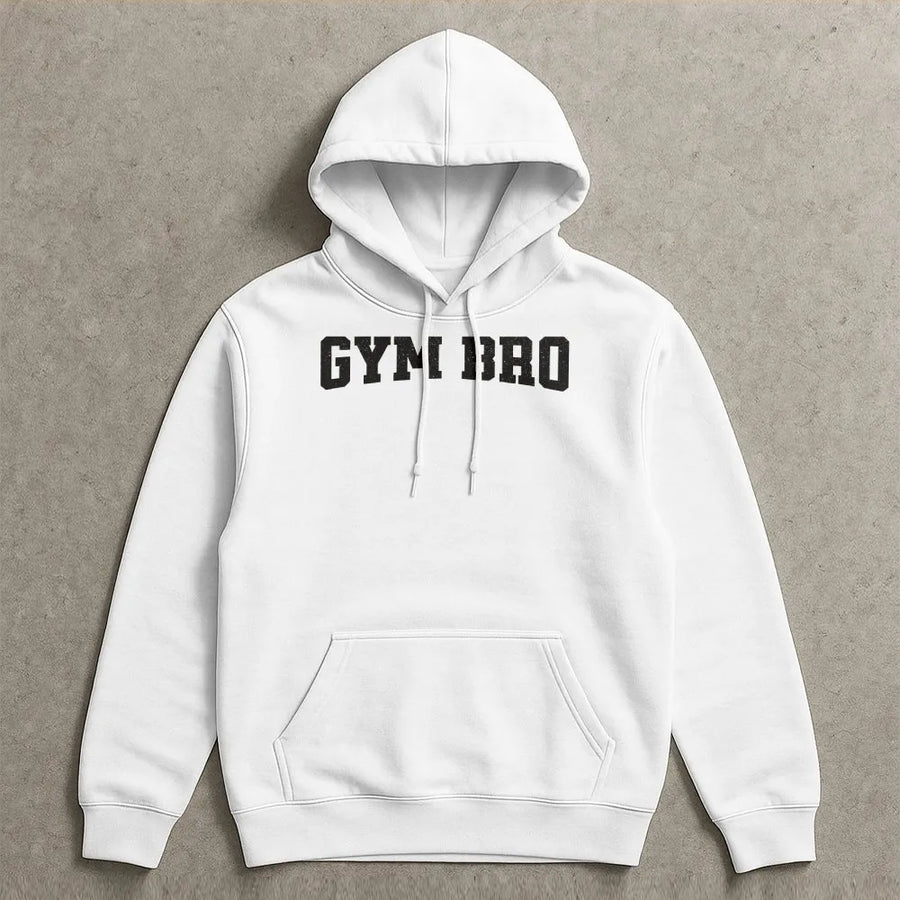 Gym Bro Hoodie | Varsity Lettering Graphic Workout Pullover | Premium Cotton Blend | Gift For Fitness Enthusiasts Men And Women
