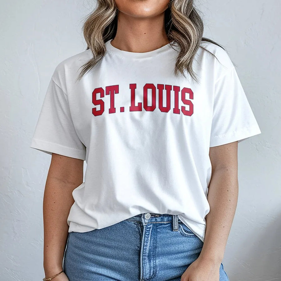St. Louis T-Shirt | Vintage Varsity College Sweatshirt | Premium Cotton Blend | City Pride Apparel Gift for Men & Women