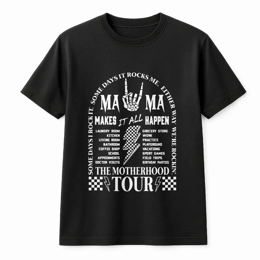 Mama Rock Star T-Shirt | Motherhood Tour Graphic Tee | 100% Premium Cotton | Gift for Mom, Trendy Mom Outfit, Funny Motherhood Gift