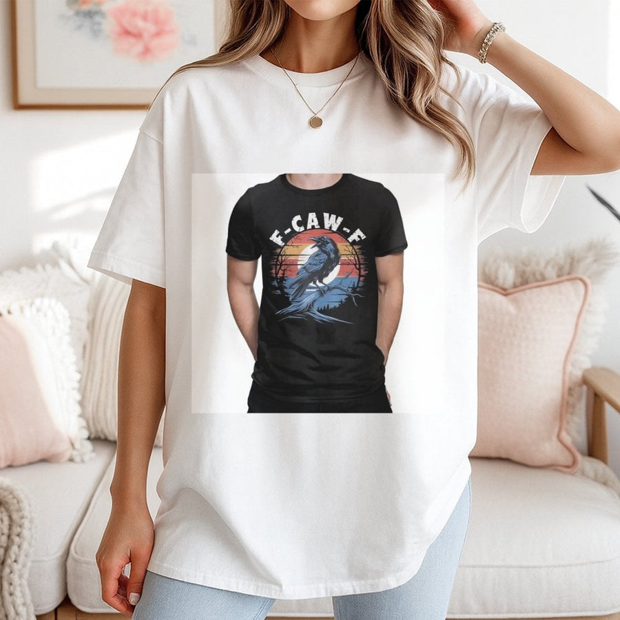 Crow T-Shirt | Funny F-Caw-F Bird Lover Graphic | Premium 100% Cotton Tee | Gift for Birdwatchers, Nature Enthusiasts, and Raven Fans