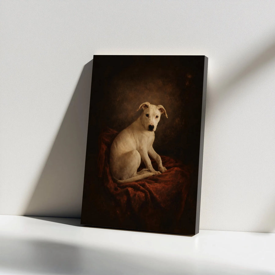 Renaissance Dog Portrait Canvas Art | Classical Oil Painting Style Print | Premium Matte Gallery Wrap | Unique Gift for Dog Lover & Pet Owner