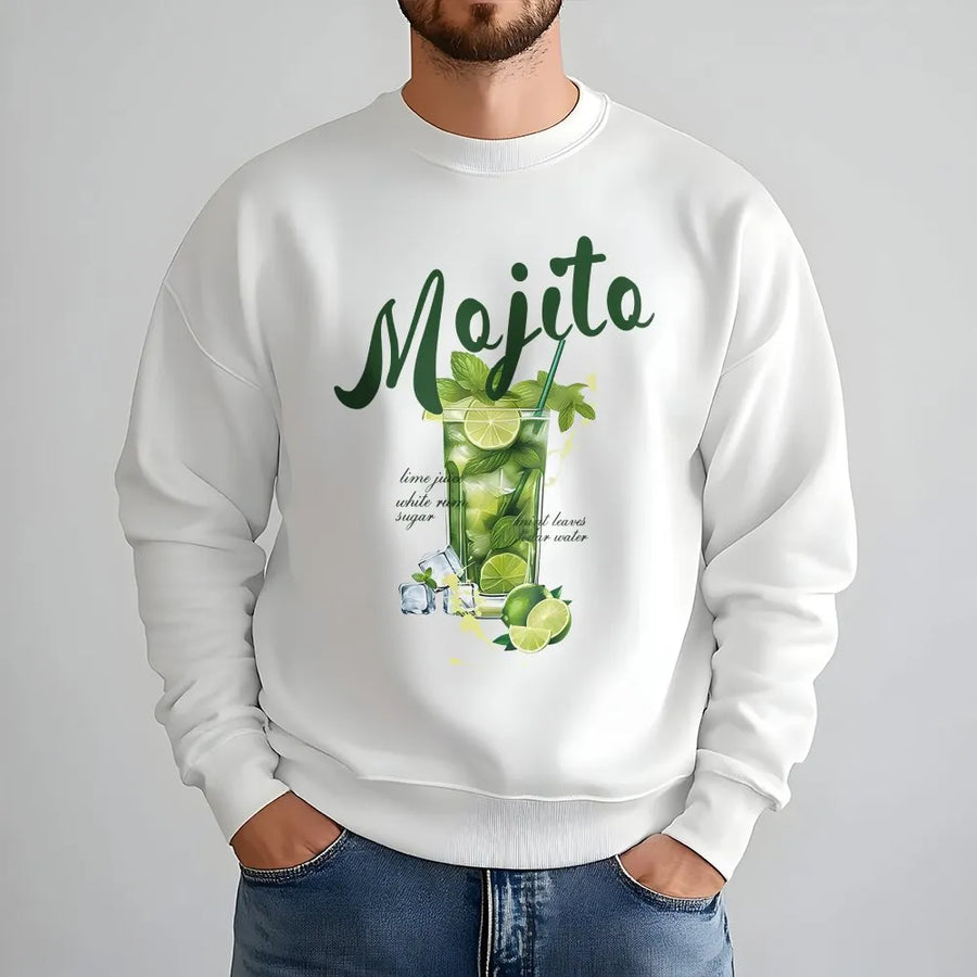 Mojito Cocktail Sweatshirt | Summer Drink Graphic Tee with Recipe Print | Premium Soft Cotton | Unique Gift for Bartender or Mixologist