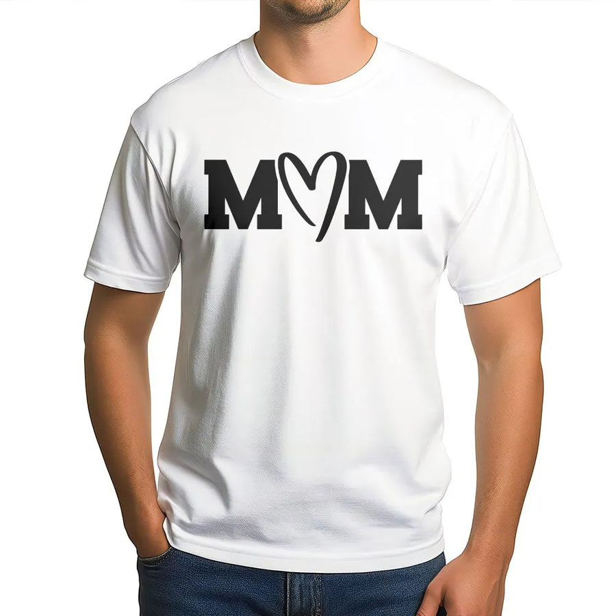Mom T-Shirt with Heart | Minimalist Mama Graphic Crewneck | Soft Cotton Blend Pullover | Mothers Day Gift for New Mom