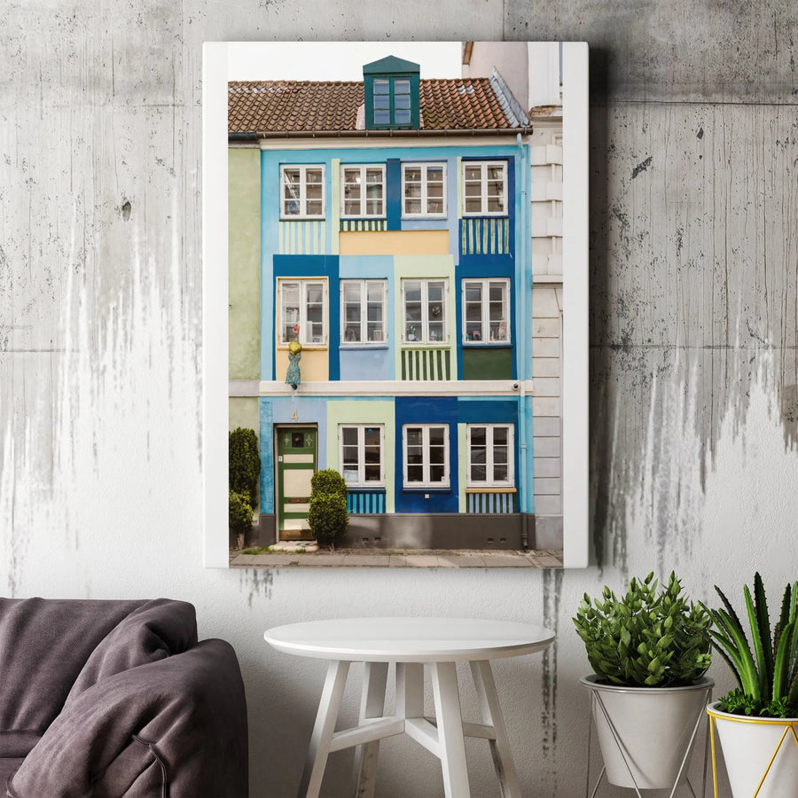 Copenhagen Wall Art Canvas Print | Colorful Danish Architecture Photo | Premium Gallery Wrapped Canvas | Modern Scandinavian Home Decor Gift