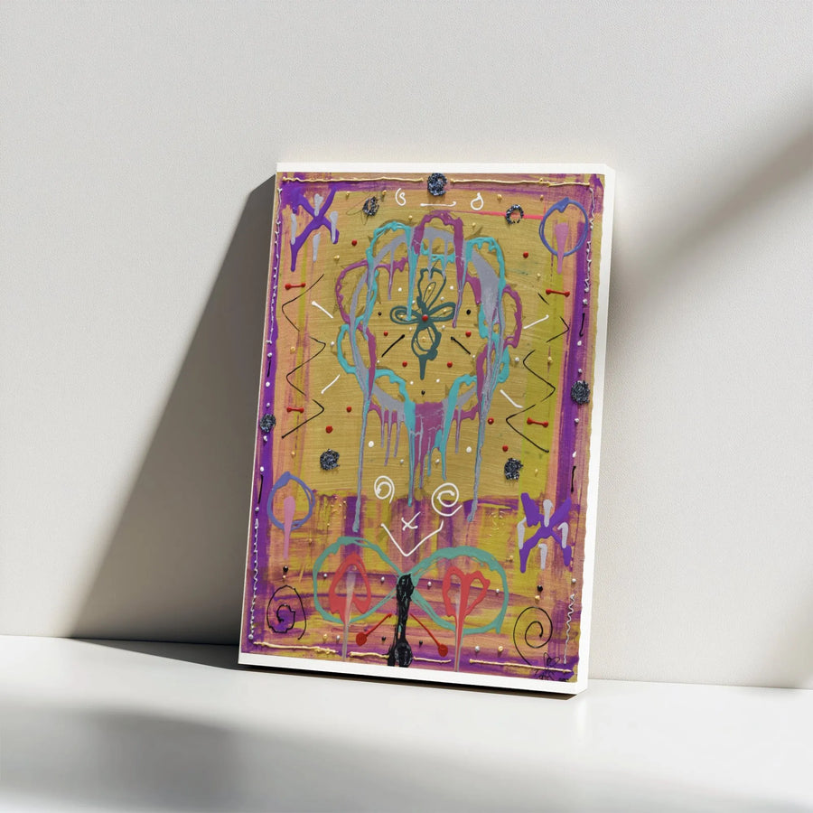 Abstract Graffiti Canvas | Colorful Drip Painting Wall Art | Premium Frameless Print | Modern Home Decor Gift