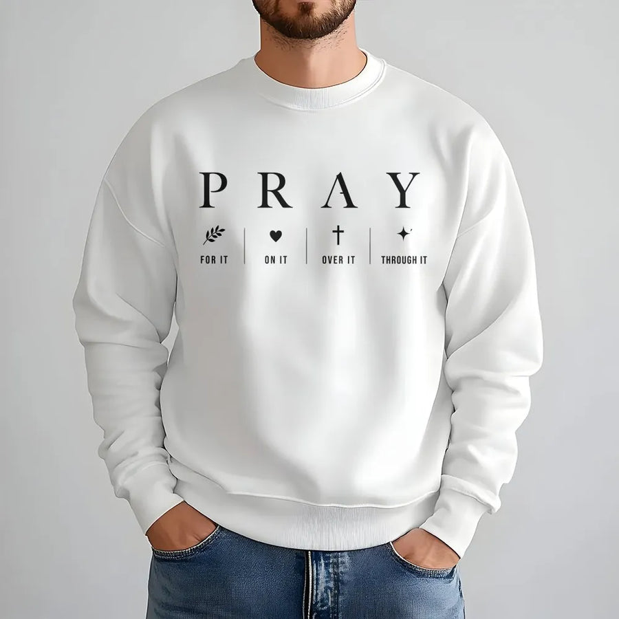 Pray On It Christian Sweatshirt | Inspirational Bible Verse Graphic Tee | Premium Cotton Comfort Colors | Faith Based Gift for Men & Women