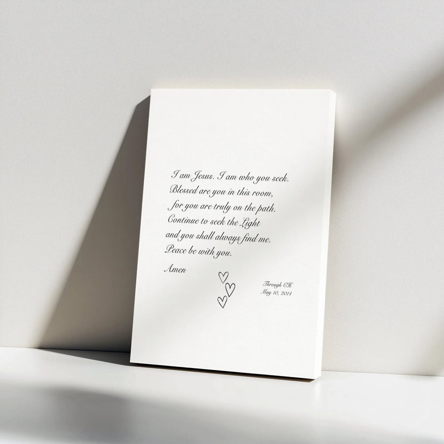 Jesus Quote Canvas Wall Art | I Am Who You Seek Christian Decor | Premium Gallery Wrap Print | Faithful Home Gift For Believers