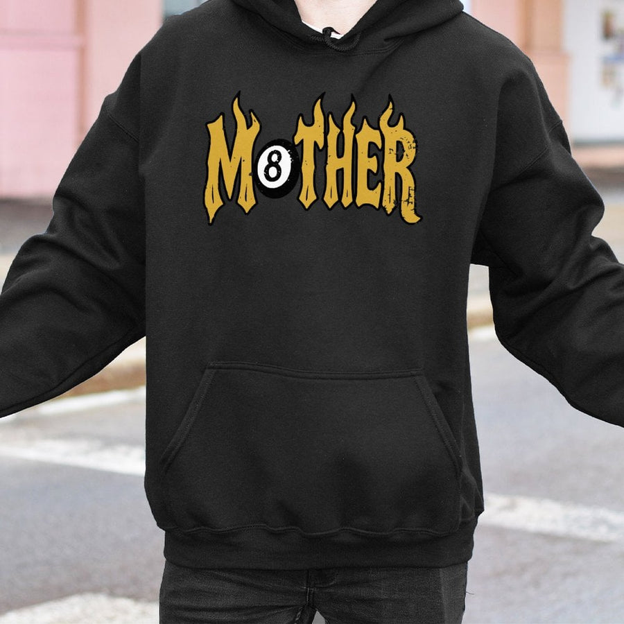 Mother 8 Ball Hoodie | Vintage Flame Graphic Design | Premium Cotton Blend Sweatshirt | Edgy Streetwear Gift for Mom