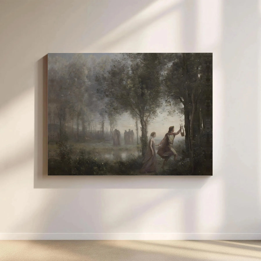 Orpheus and Eurydice Canvas Print | Classical Mythology Fine Art | 1.25 Inch Gallery Wrap | Museum Quality Home Decor Gift