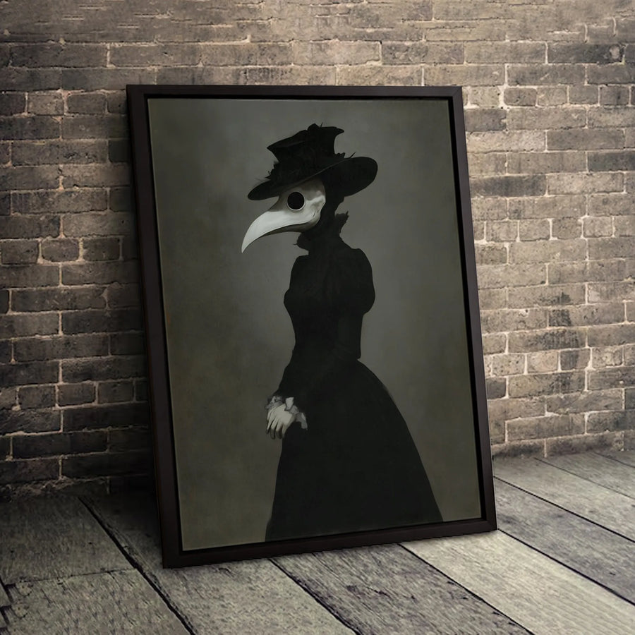 Plague Doctor Canvas Wall Art | Dark Academia Victorian Gothic Portrait | Premium Fade-Resistant Gallery Wrap | Spooky Home Decor Gift