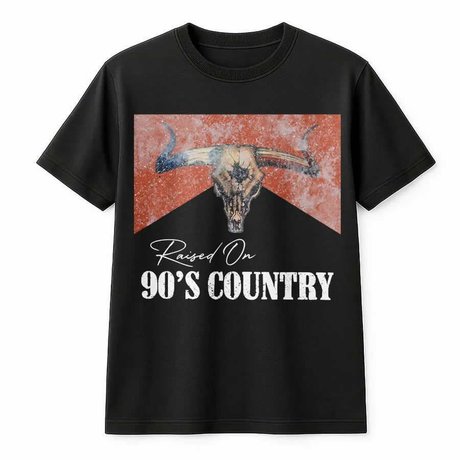 90s Country T-Shirt | Raised On 90s Country Graphic | Unisex Soft Cotton Blend | Gift for Country Music Lover