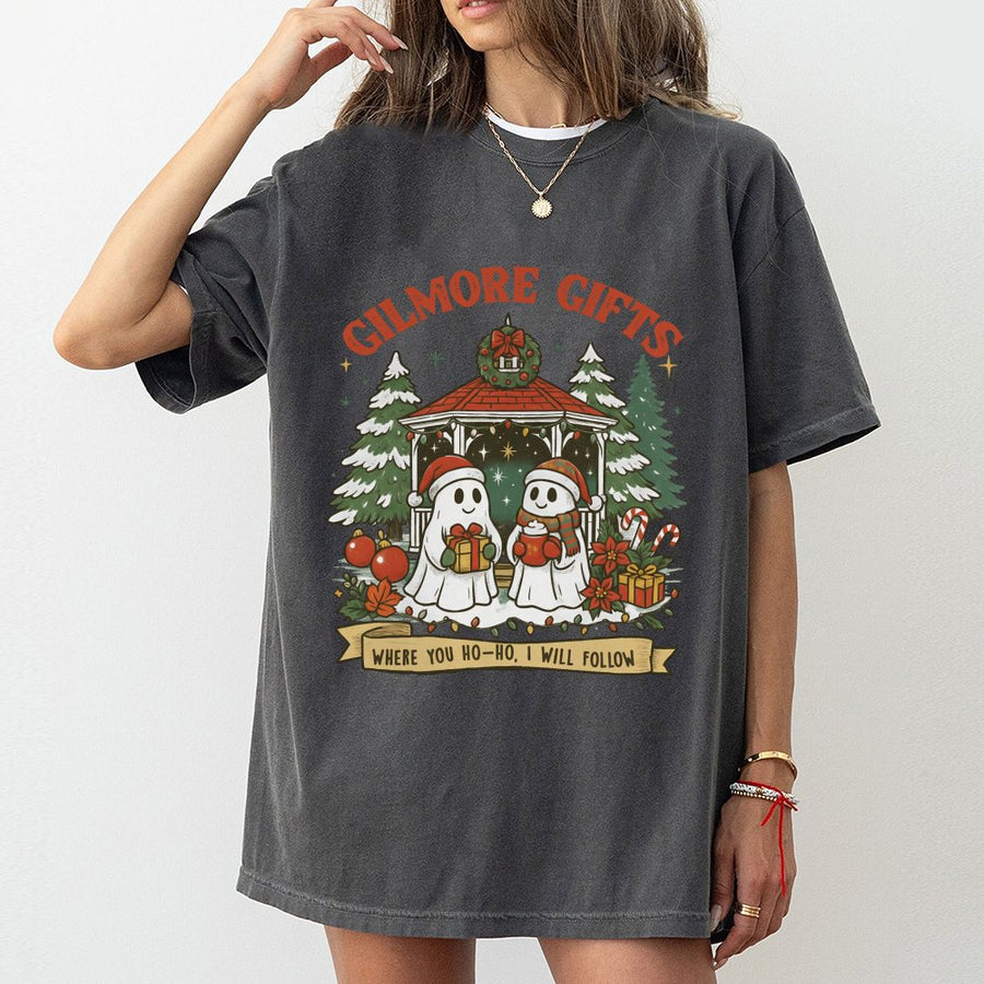 Christmas Ghost T-Shirt | Cute Festive Holiday Graphic Tee | 100% Premium Cotton | Funny Gift For TV Show Fans