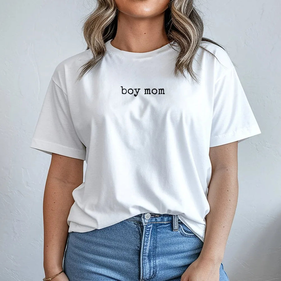 Boy Mom T-Shirt | Minimalist Graphic Sweatshirt | Premium Cotton Blend Pullover | Mother's Day Gift for Mom