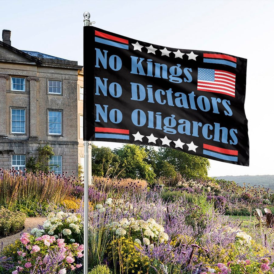 No Kings No Dictators No Oligarchs Flag | Anti-Authoritarian Garden Banner | Weather-Resistant Premium Polyester | Patriotic Freedom Yard Decor