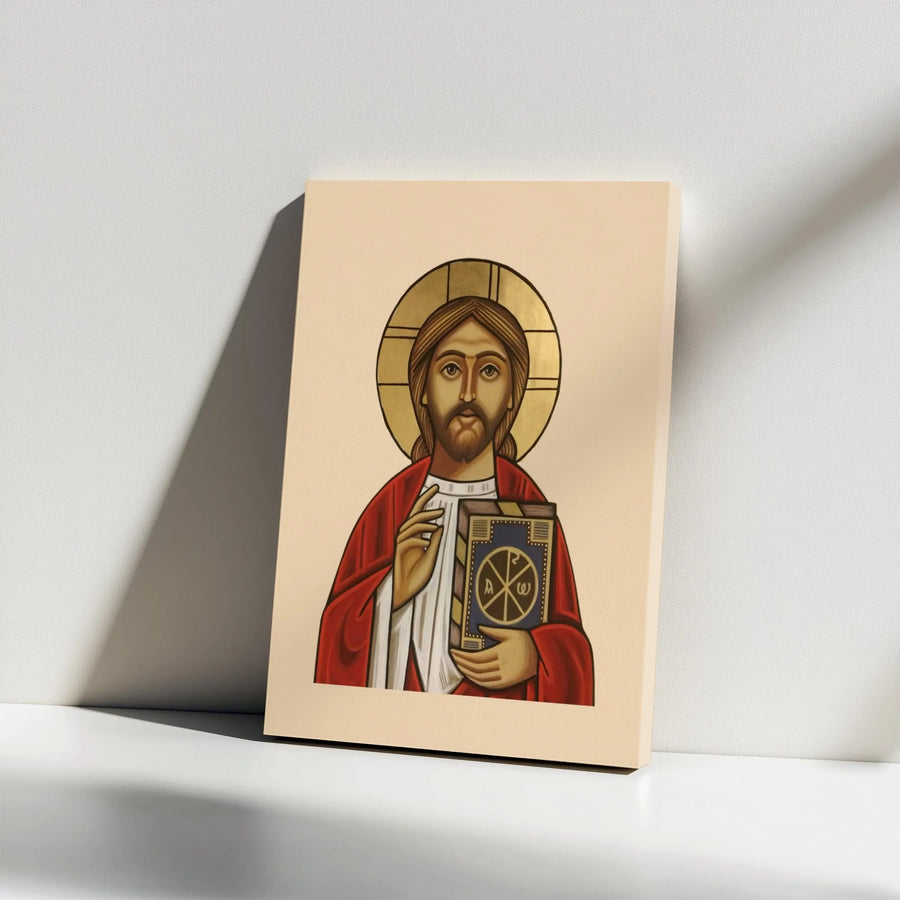 Christ Pantocrator Canvas Print | Byzantine Style Religious Icon | Premium Gallery Wrapped Canvas | Christian Home Decor Gift