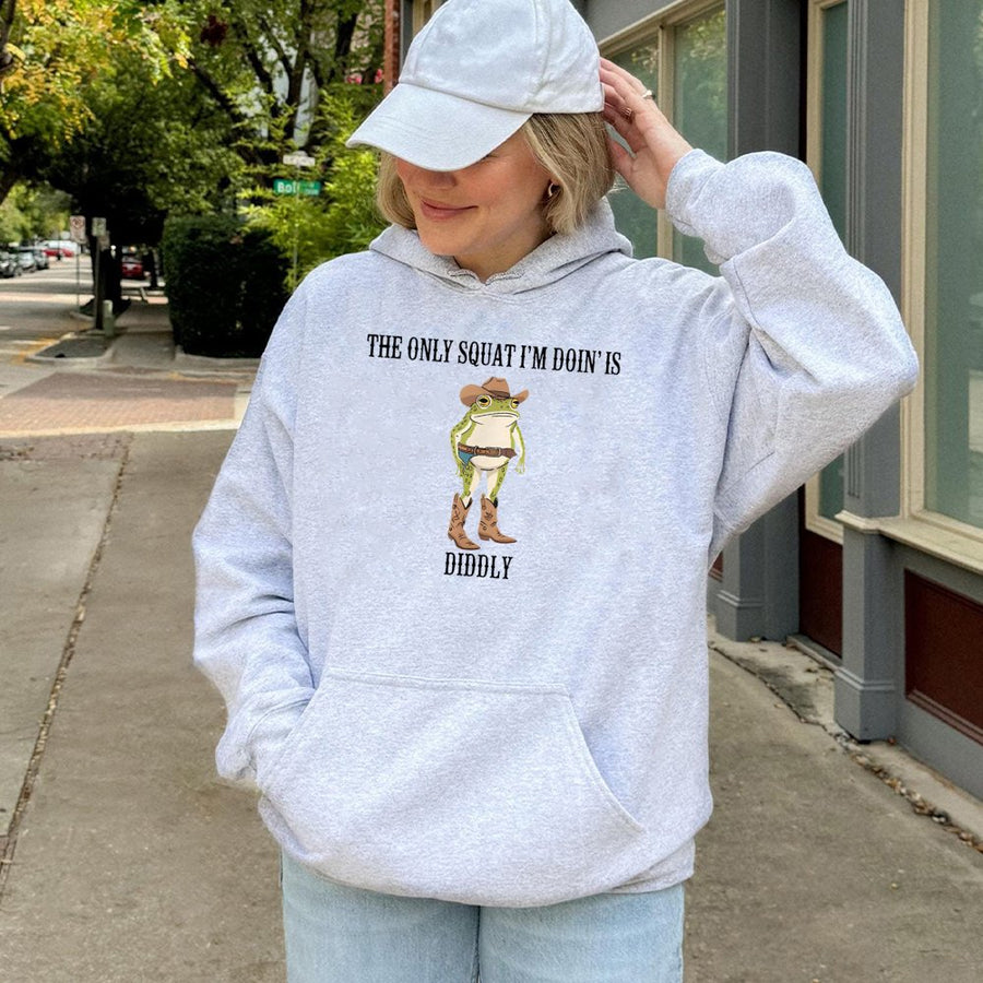 Cowboy Frog Hoodie | Funny Western Meme Graphic Sweatshirt | Premium Cotton Blend | Gift for Frog Lovers and Country Style Fans