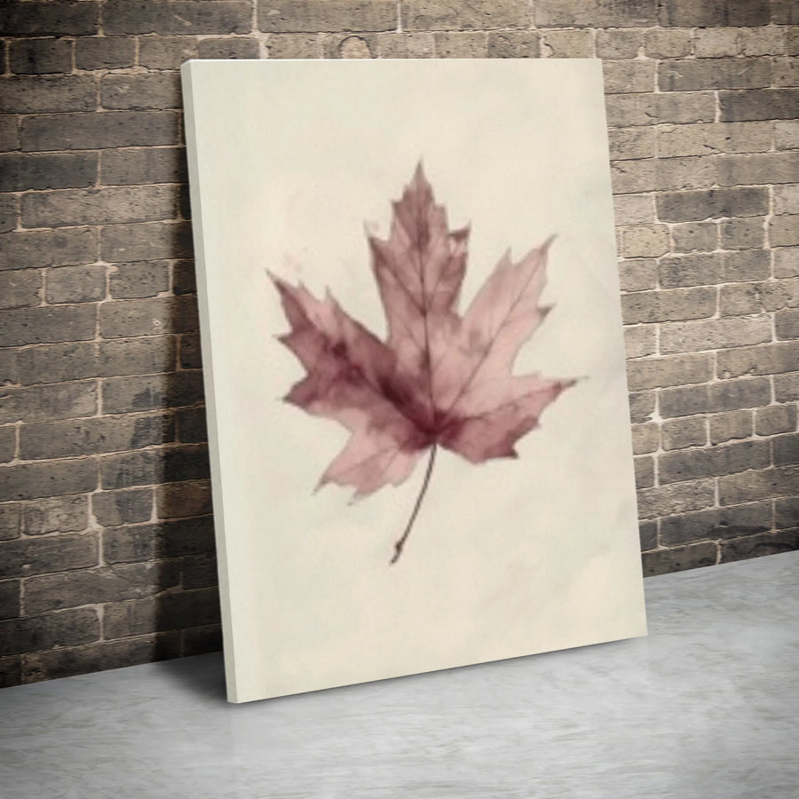 Maple Leaf Canvas Wall Art | Minimalist Autumn Botanical Print | Premium Fade-Resistant Ink | Rustic Farmhouse Home Decor Gift