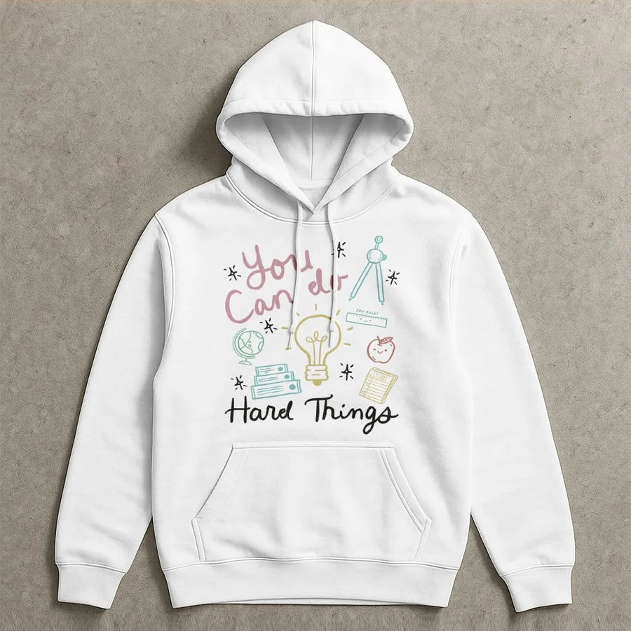 Motivational Testing Day Hoodie | You Can Do Hard Things Quote | Soft Cotton Tee | Gift for Teacher & Student