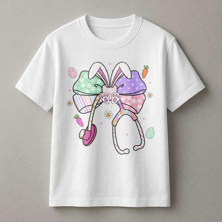 Easter Nurse T-Shirt | Cute Bunny Stethoscope Graphic | Soft Cotton Premium Apparel | Gift for Nursing Students and RNs