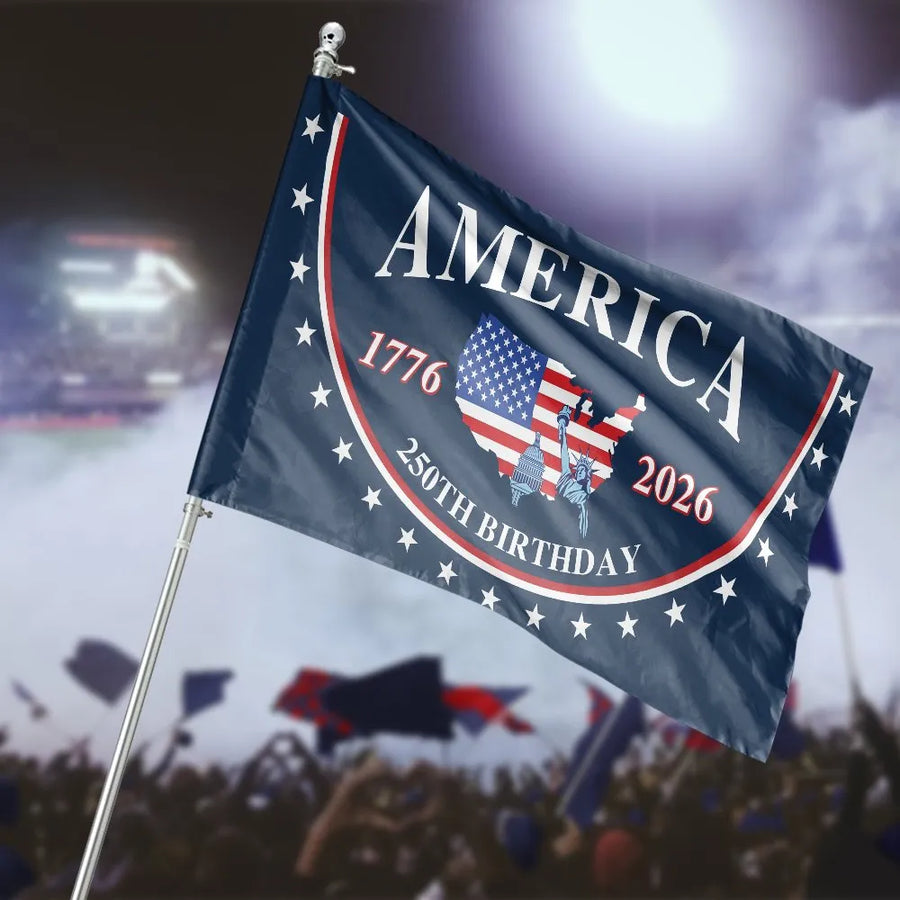 America 250th Birthday House Flag | 1776-2026 Semiquincentennial Design | Weather-Resistant Polyester | Patriotic Yard Decor Gift