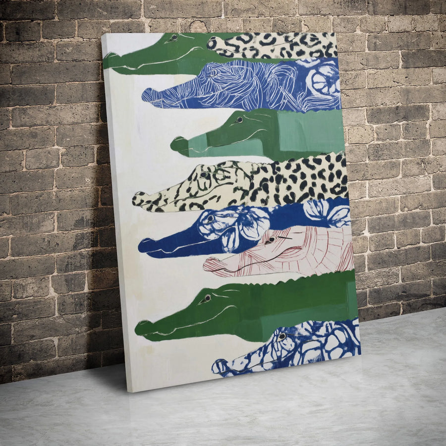 Abstract Alligator Wall Art | Modern Wildlife Animal Canvas Print | Premium Gallery Wrap Decor | Unique Office or Living Room Gift