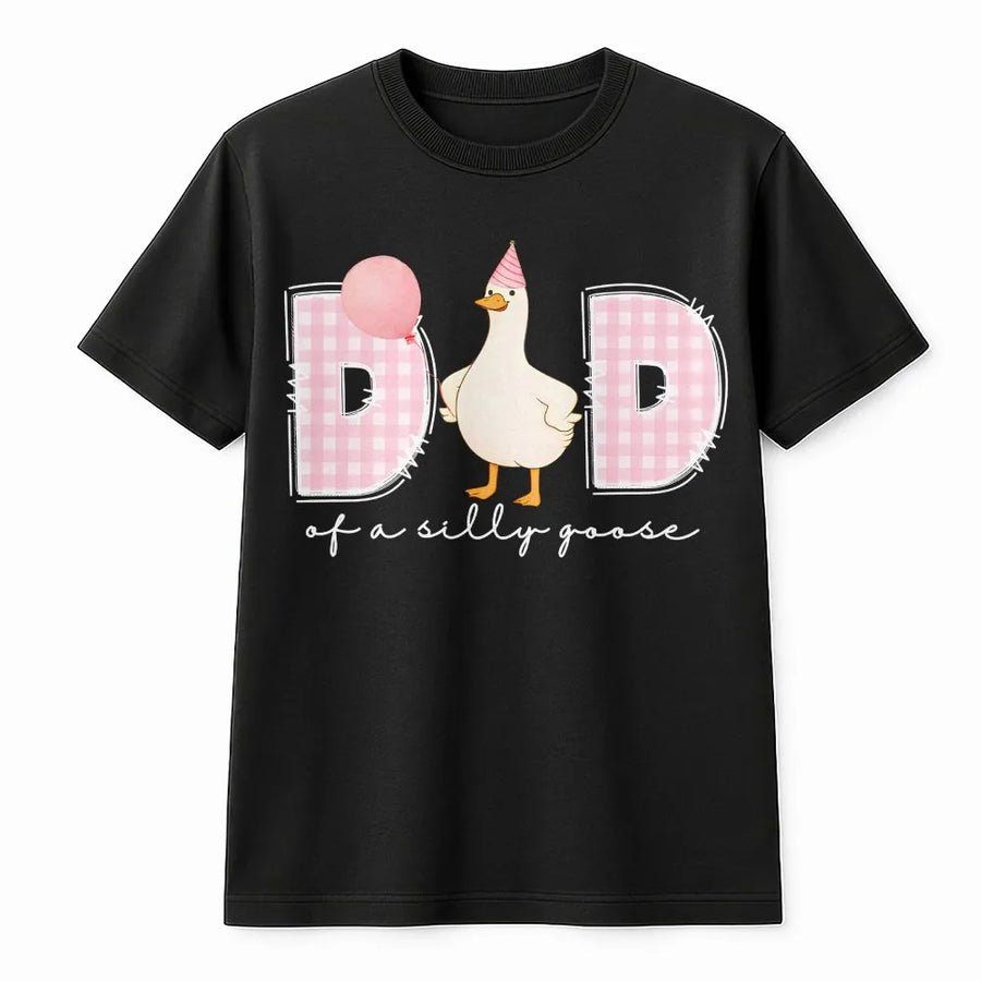 Dad of a Silly Goose T-Shirt | First Birthday Party Matching Family Outfit | Premium Cotton Blend Pullover | Gift for New Dad