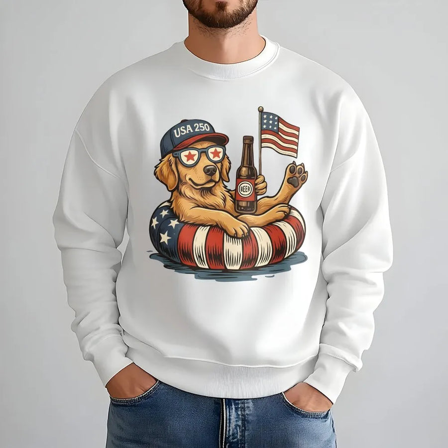 USA 250th Anniversary Shirt | Funny Golden Retriever with American Flag | Premium Comfort Colors Cotton Tee | Gift for Patriotic Dog Lover